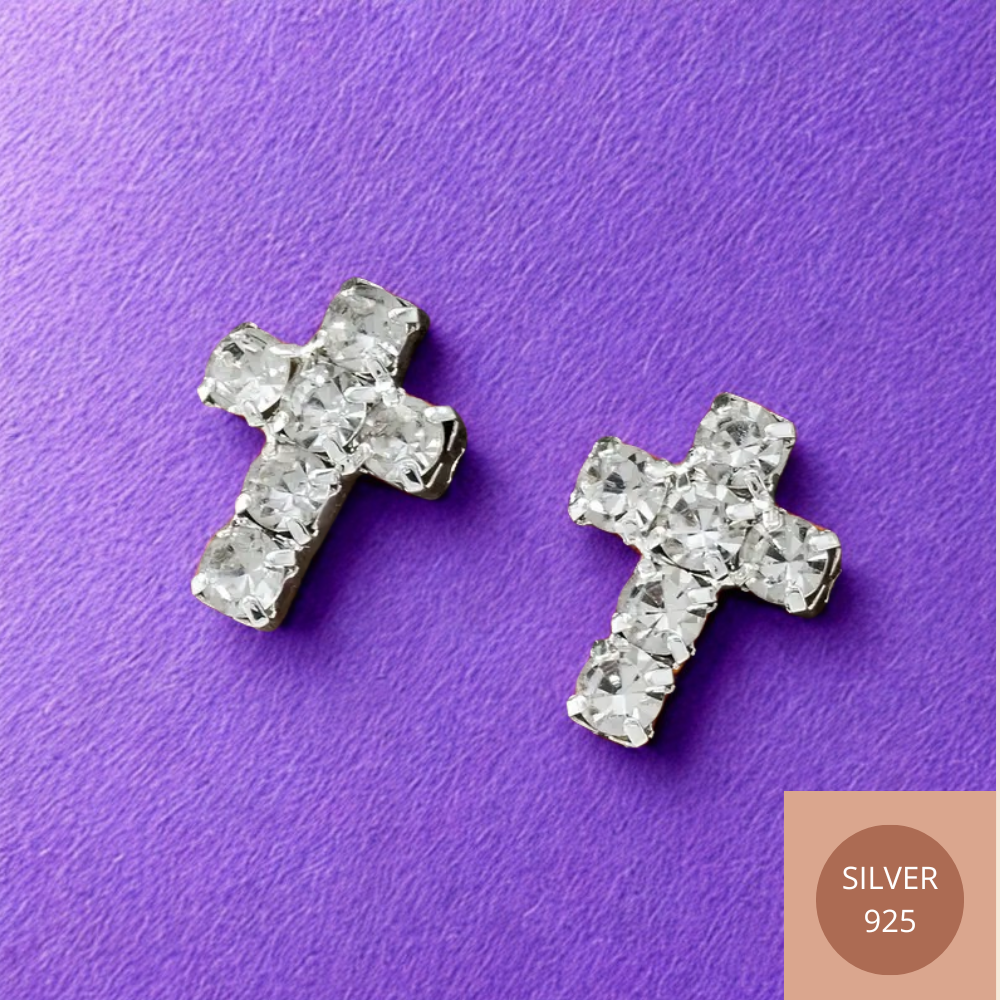 Boucles d'oreilles scintillantes argent.