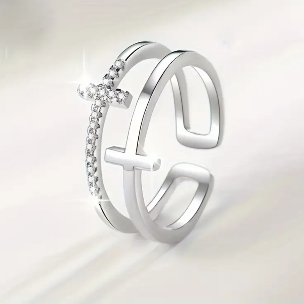 Bague Croisée ajustable argent 925