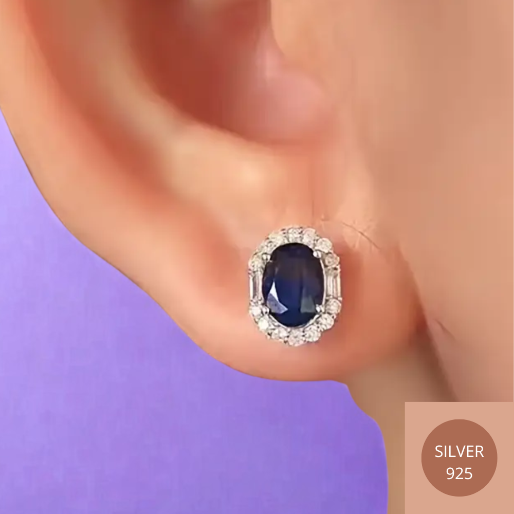 Boucles d'oreilles rondes bleues