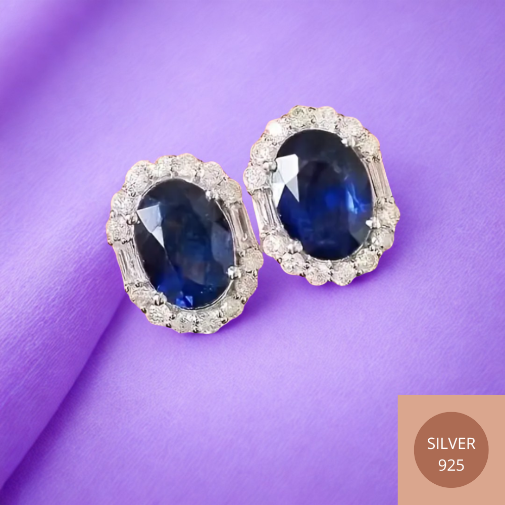 Boucles d'oreilles rondes bleues