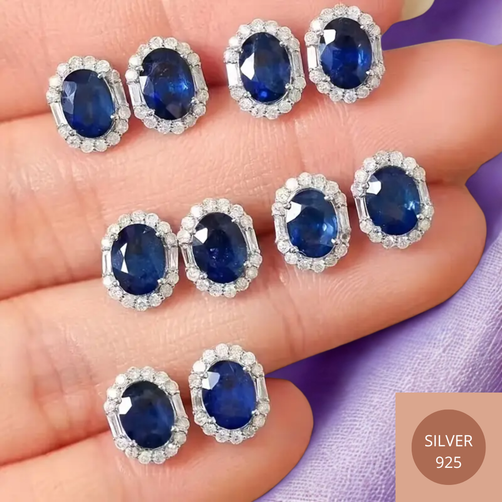 Boucles d'oreilles rondes bleues