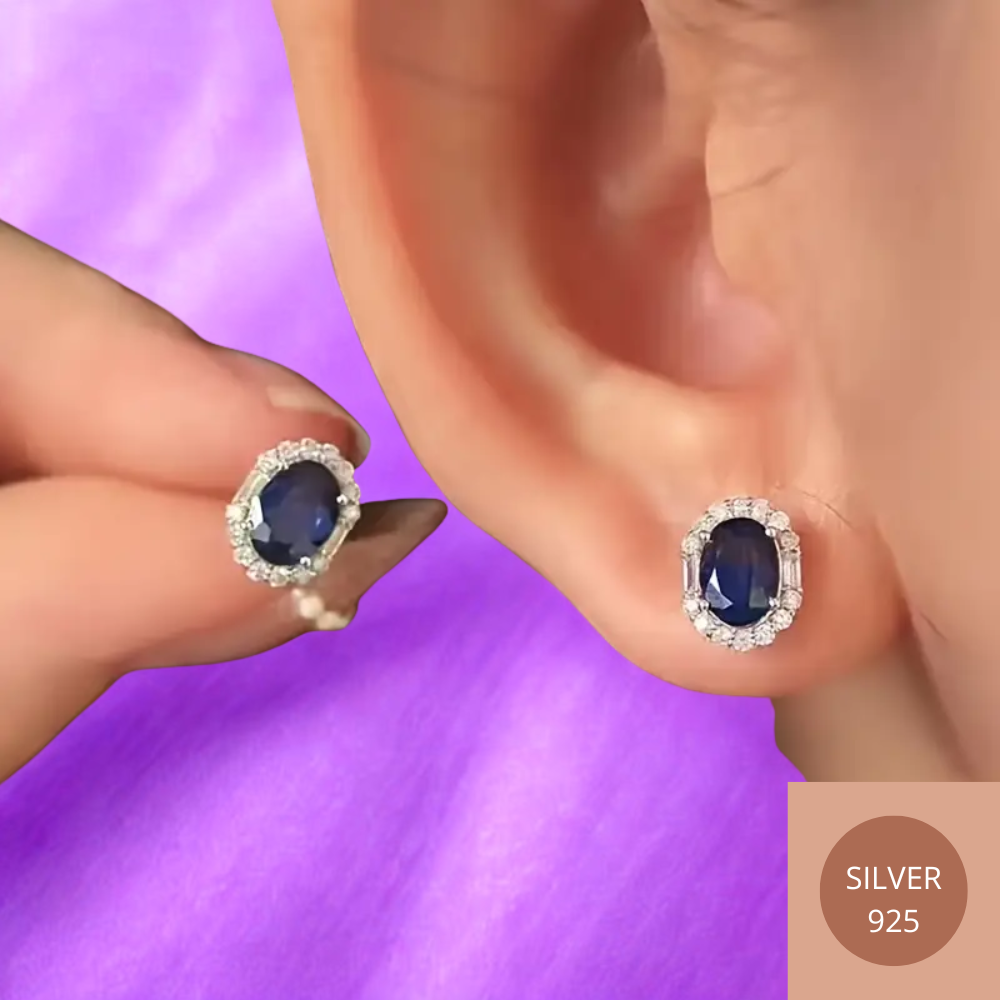 Boucles d'oreilles rondes bleues