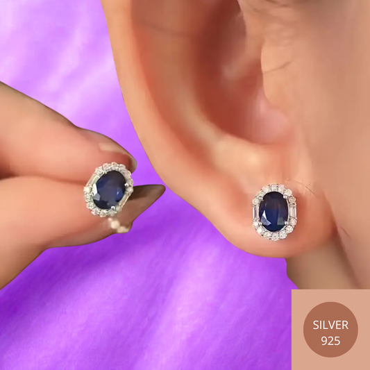 Boucles d'oreilles rondes bleues