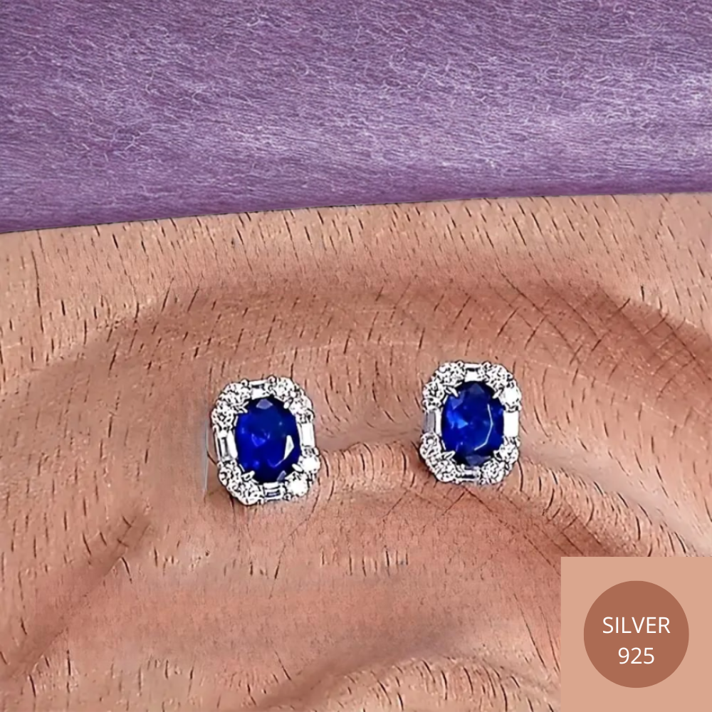 Boucle d'oreille Pierre Bleue