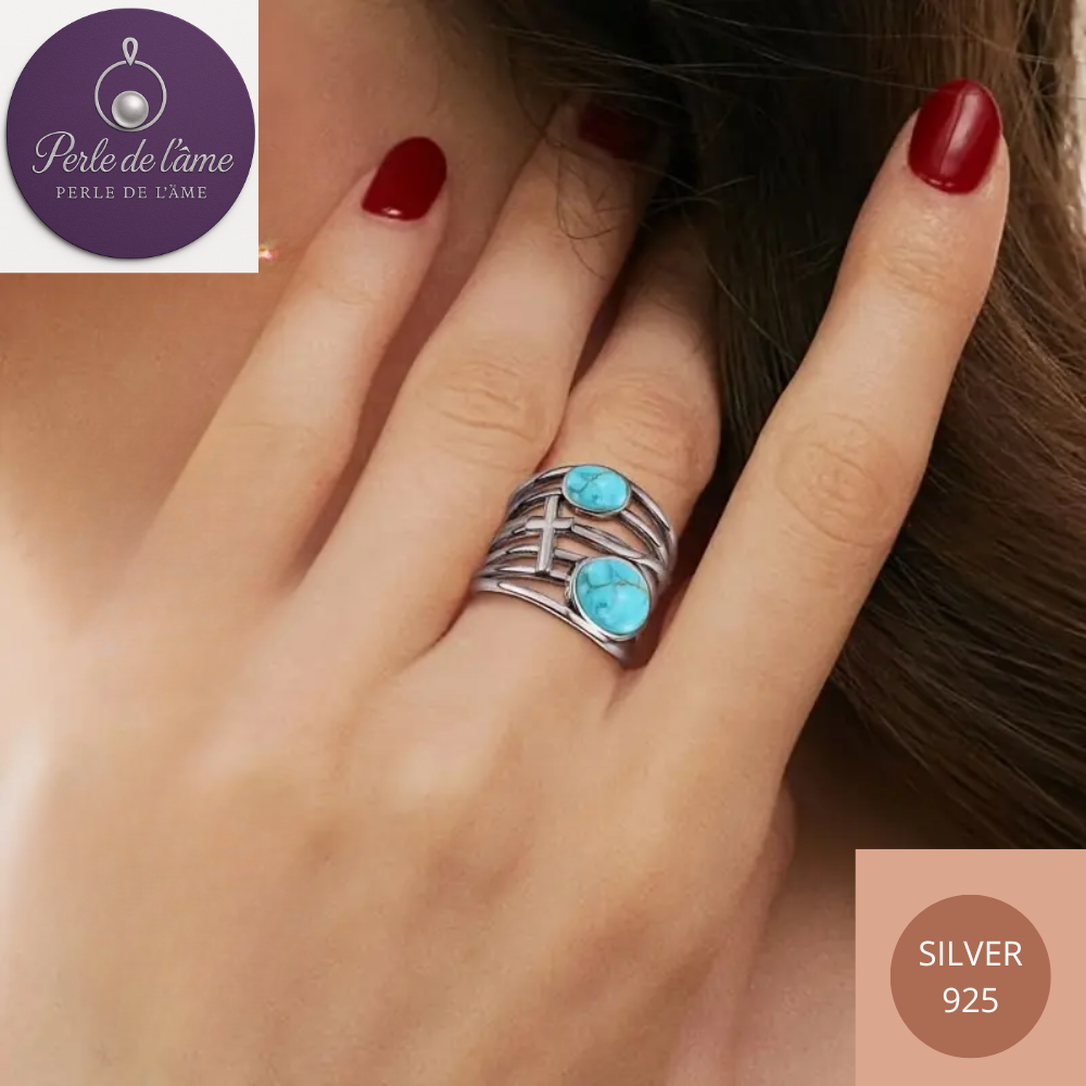 Croix Turquoise Bleue