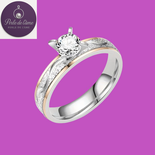 Bague solitaire plaqué or 18 K