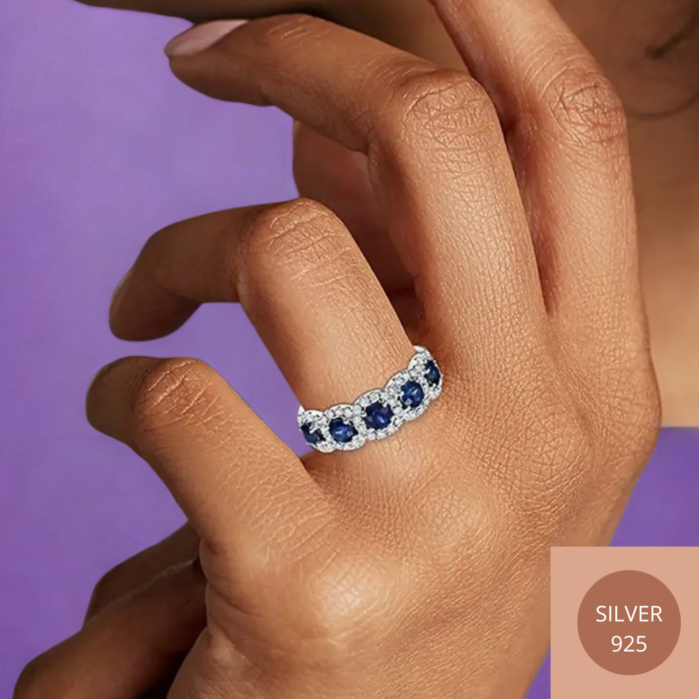 Bague Alliance diamant bleu