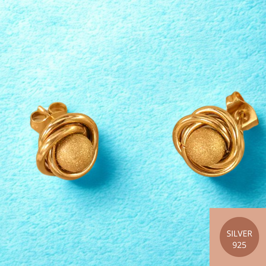 Boucles d'oreilles perles brunes