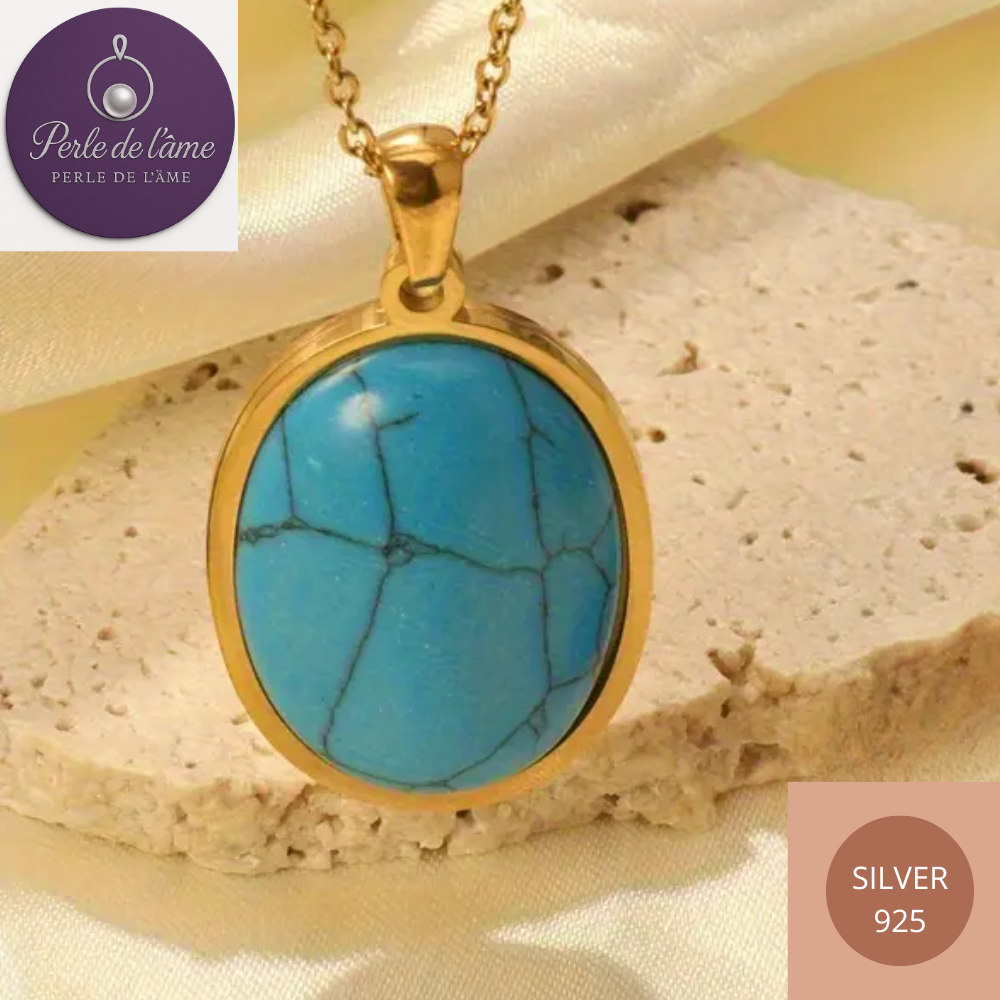 Pendentif turquoise bleu