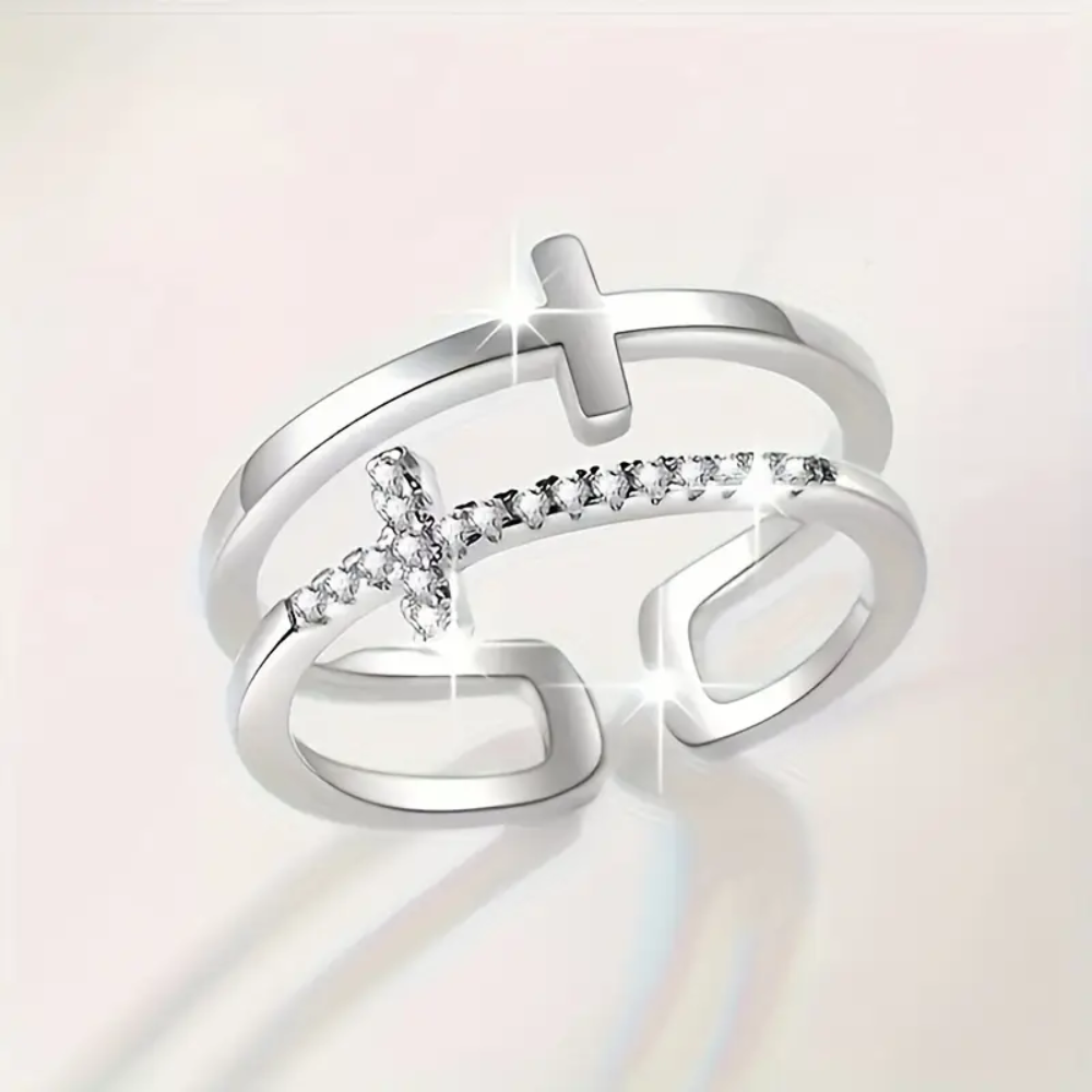 Bague Croisée ajustable argent 925
