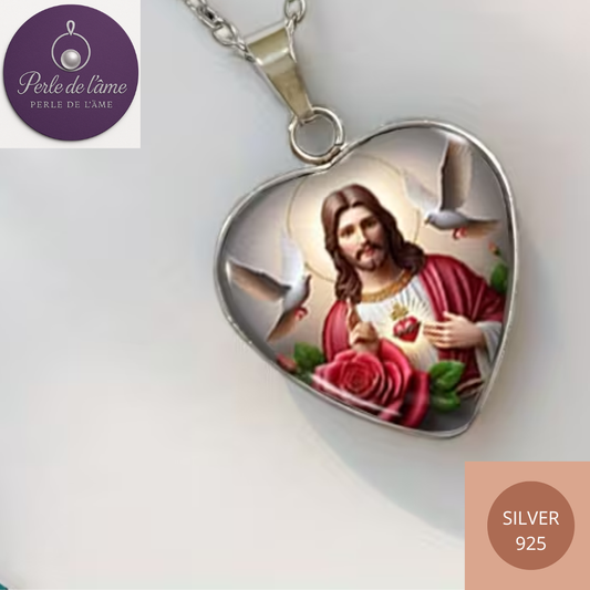 Pendentif médaille colombe Jésus