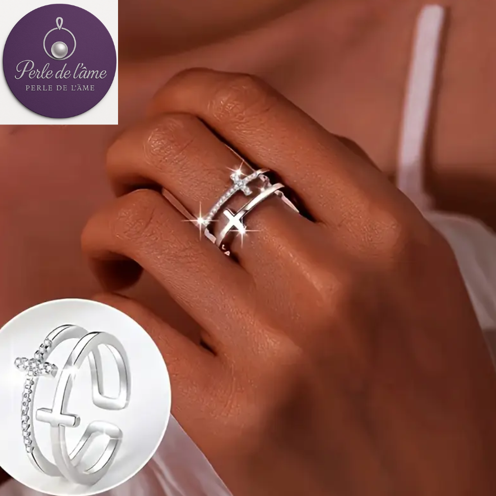 Bague Croisée ajustable argent 925